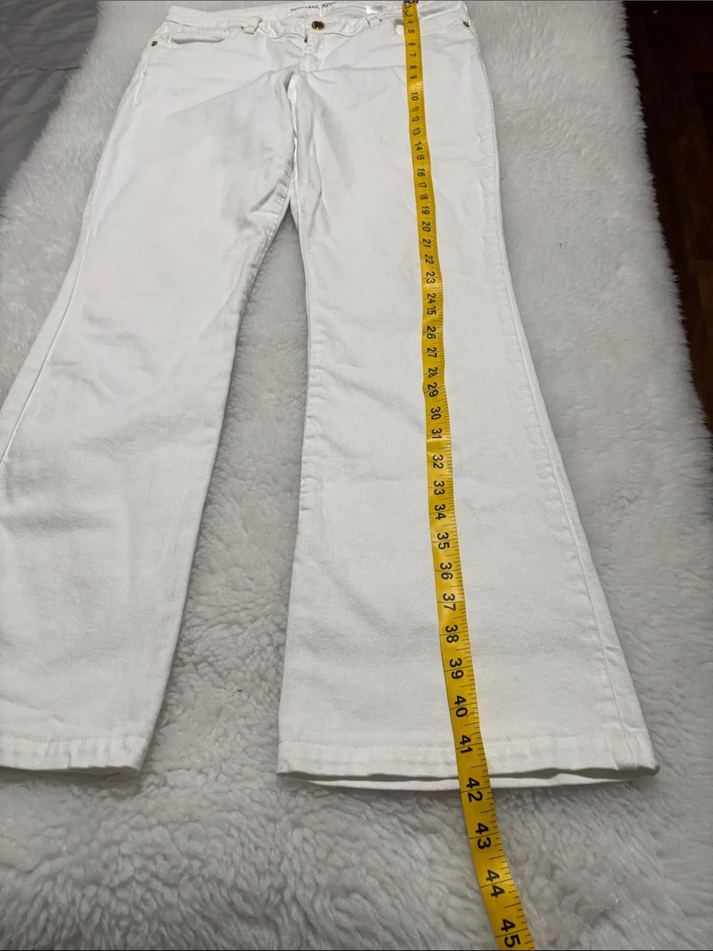 Michael Kors White Wide-Leg Flare Jeans